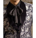 Satin scarf bow with a black crystal brooch LL7