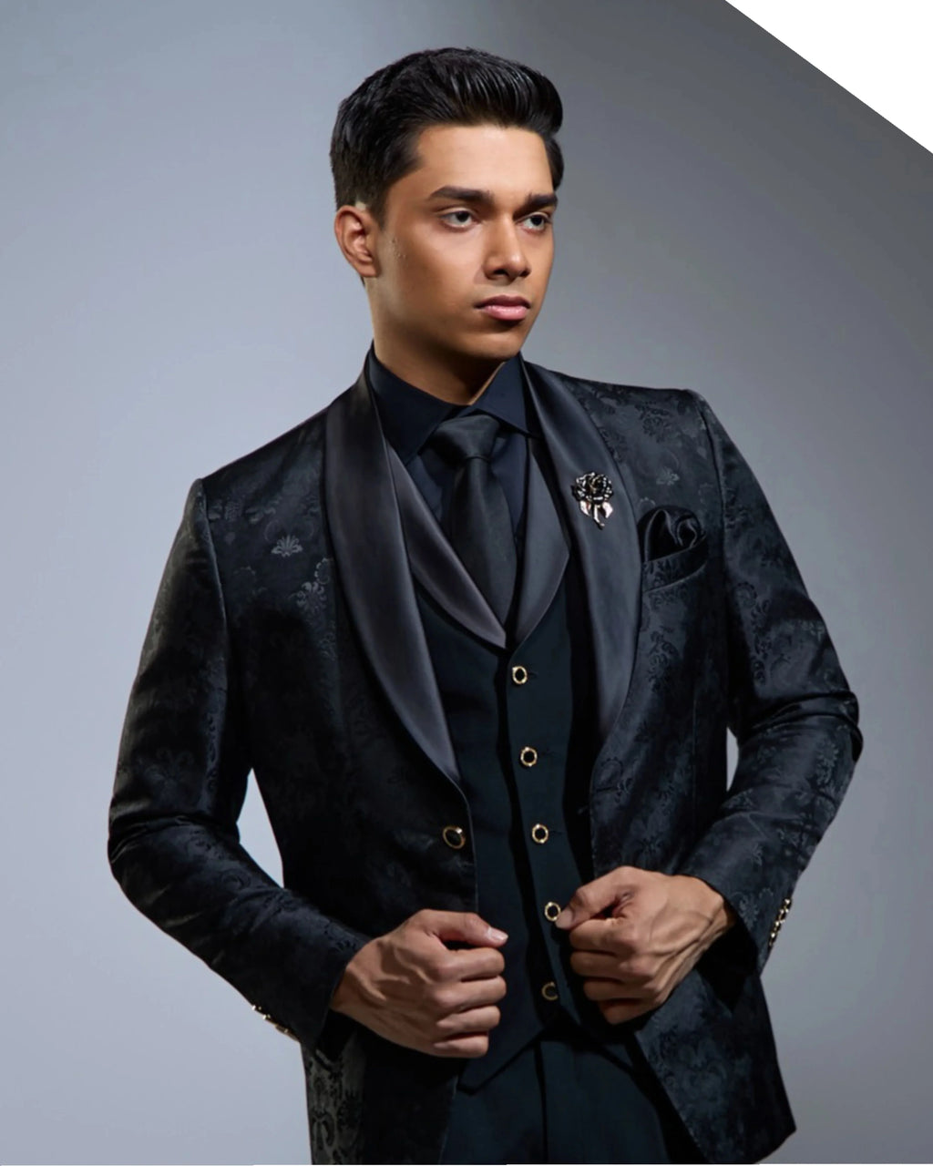 Lofty Luxe LL12 Houston 3-piece Suit Black