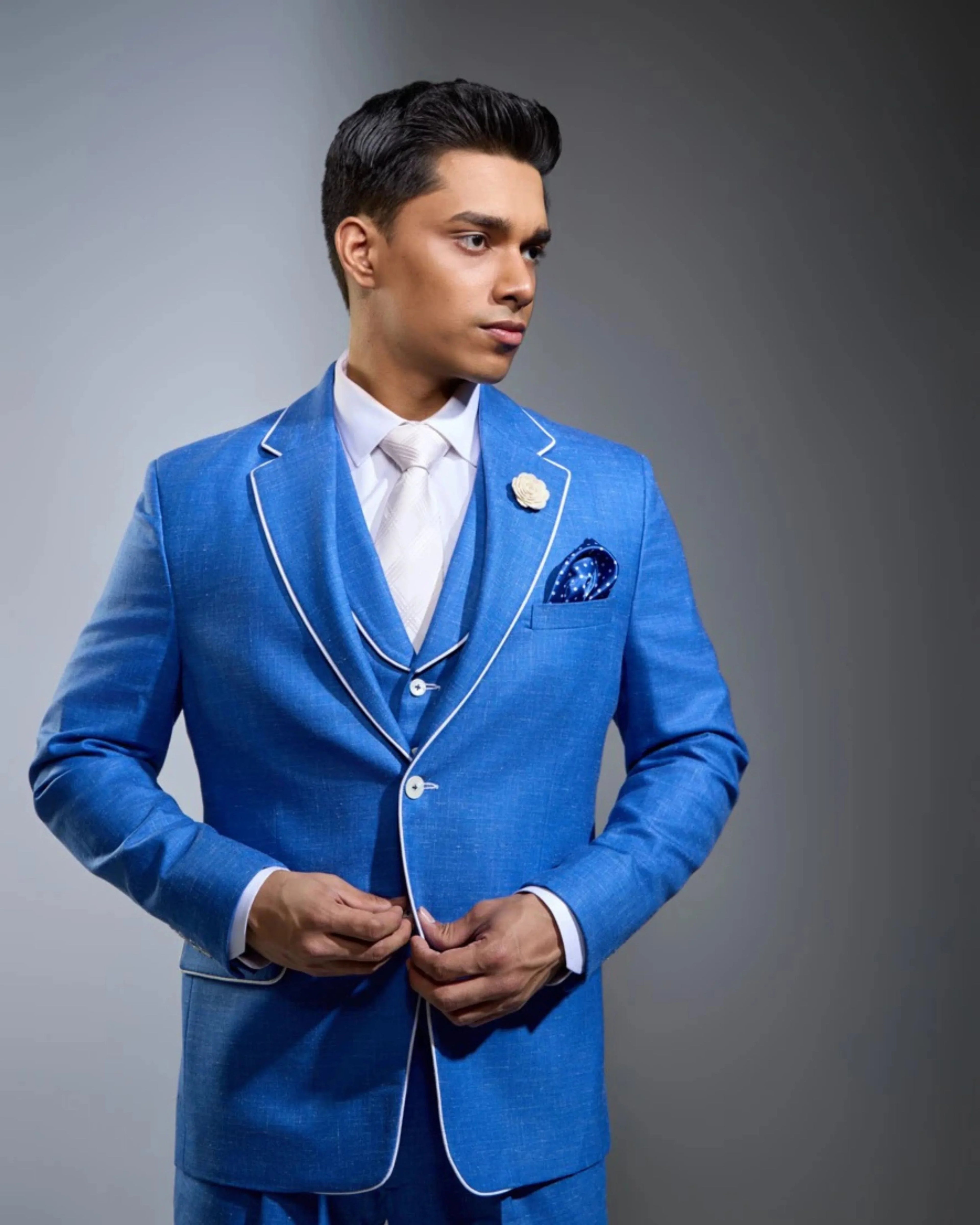 Lofty Luxe LL19 Summer 3-piece Suit |Fresh Blue|