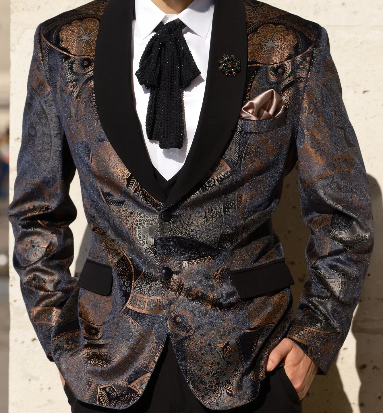 Lofty Luxe LL3 Vintage Sienna 2-piece Suit |Black & Sienna|