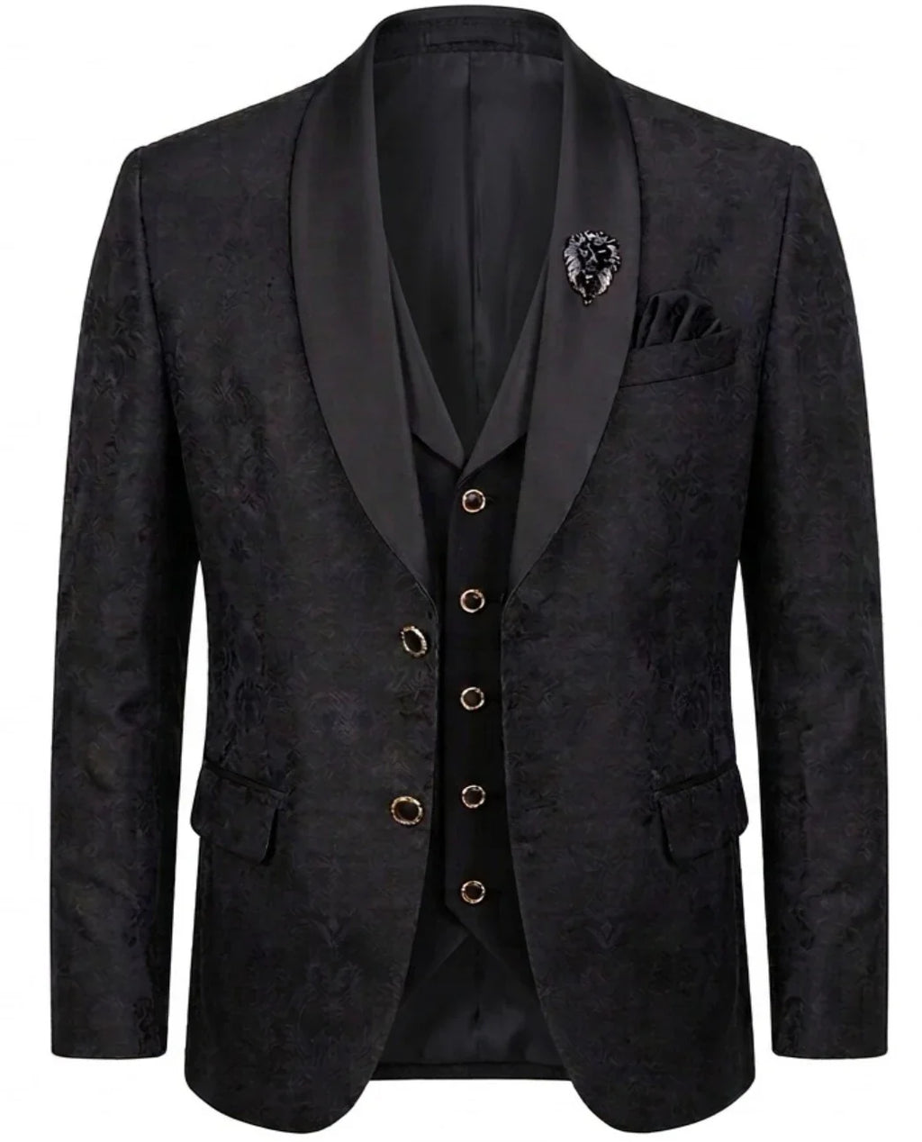 Lofty Luxe LL12 Houston 3-piece Suit Black