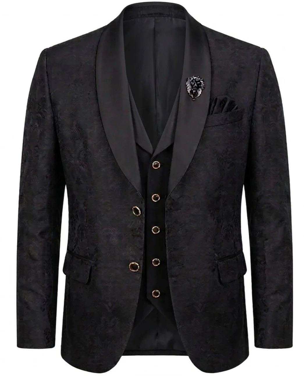 Lofty Luxe LL12 Houston 3-piece Suit Black