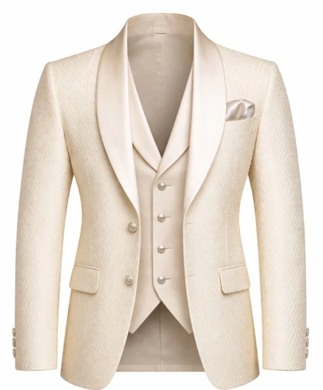Lofty Luxe LL18 Ripple 3-piece Suit Ivory
